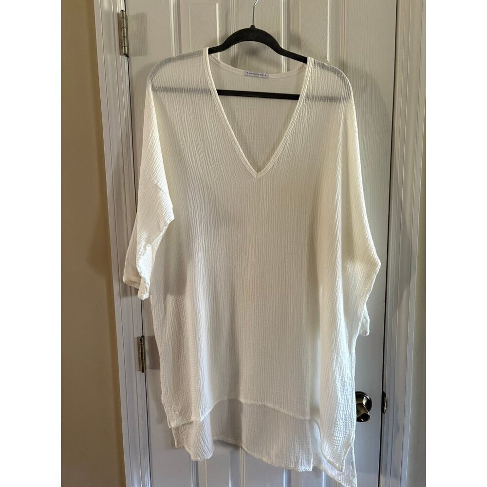 Robin Piccone Swim Cover Dress Tunic Cream Gauze